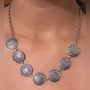 Trendy Oxidized Silver Necklace